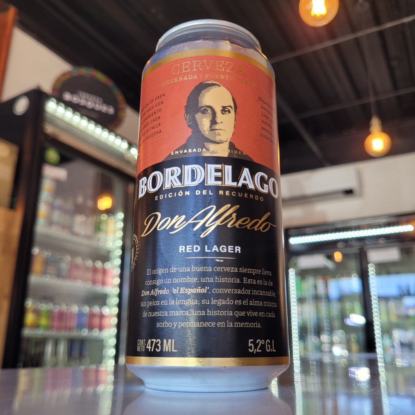 Foto de Bordelago Don Alfredo Red Lager 473ml - Cerveza Artesanal en Puerto Cervecero, Puerto Varas