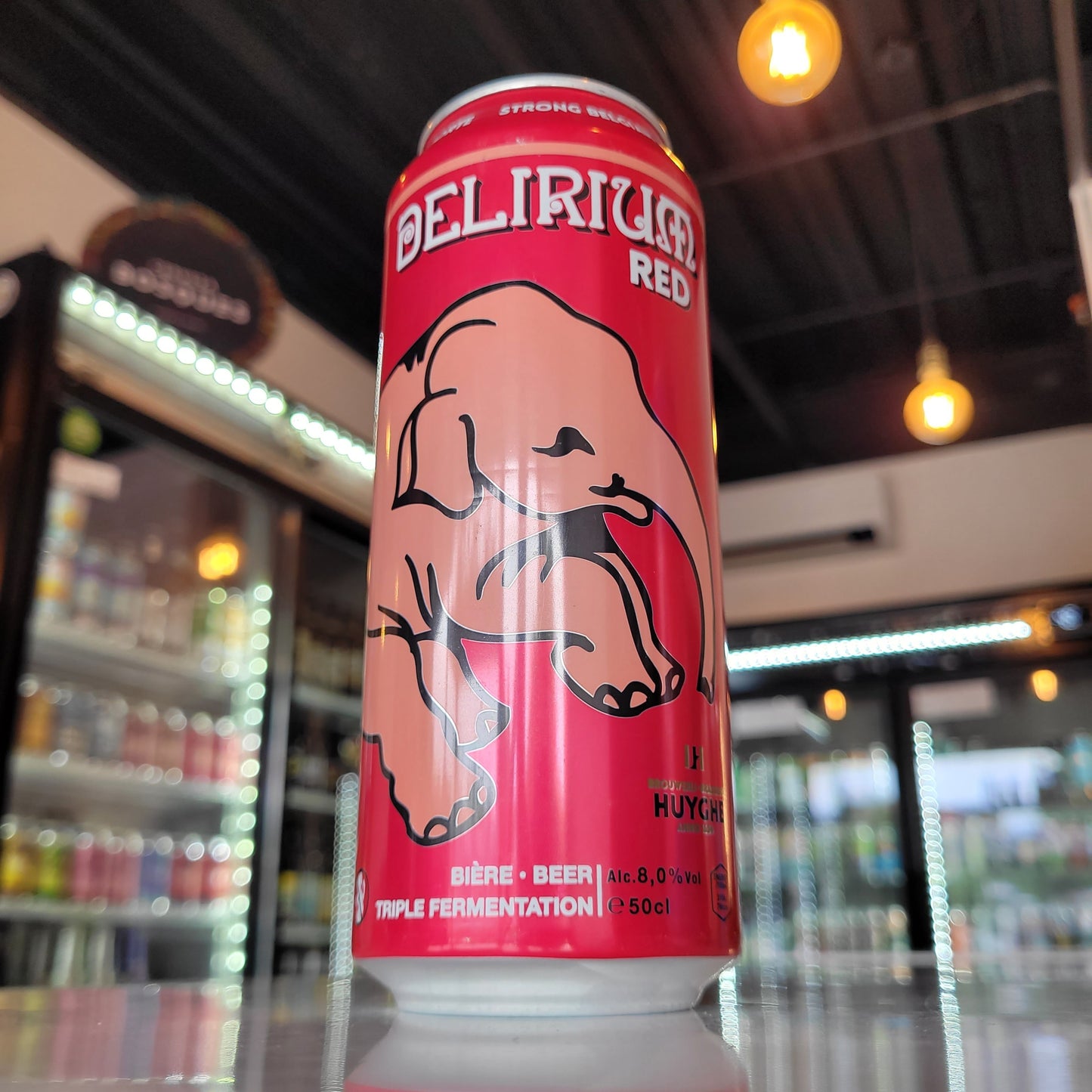 Foto de Delirium Red Strong Fruit Beer Lata 500ml - Cerveza Artesanal en Puerto Cervecero, Puerto Varas