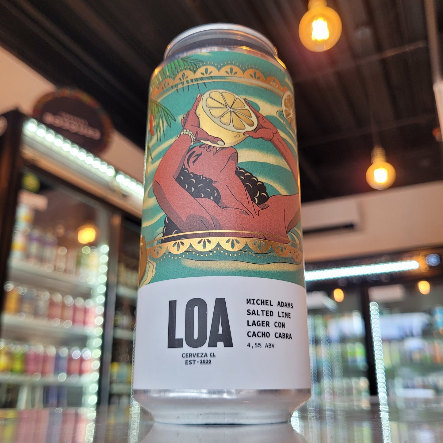 Foto de Loa Michel Adams Salt Lime Lager 473ml - Cerveza Artesanal en Puerto Cervecero, Puerto Varas