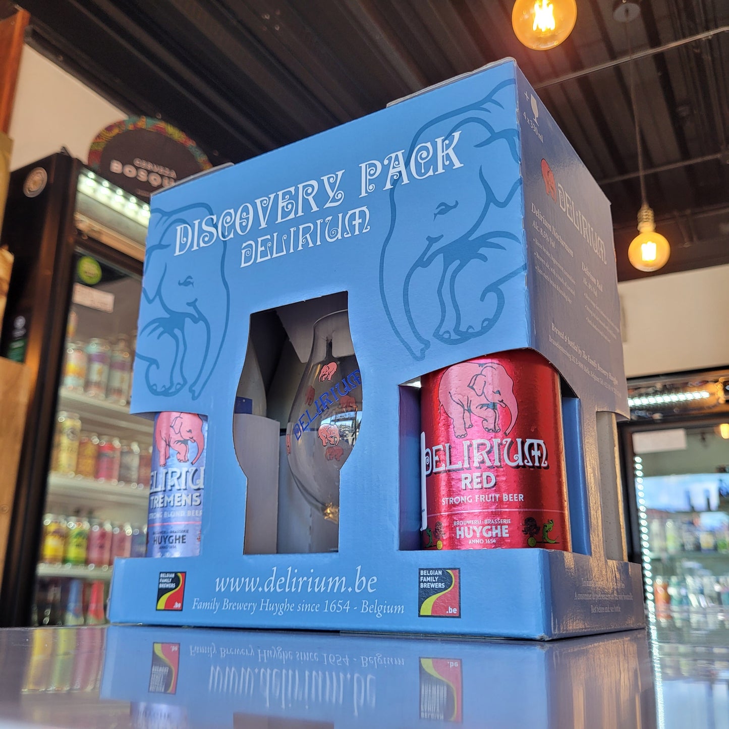 Foto de Delirium Pack 4 Botellas Belgian Strong Ale + Vaso Original 330ml - Cerveza Artesanal en Puerto Cervecero, Puerto Varas