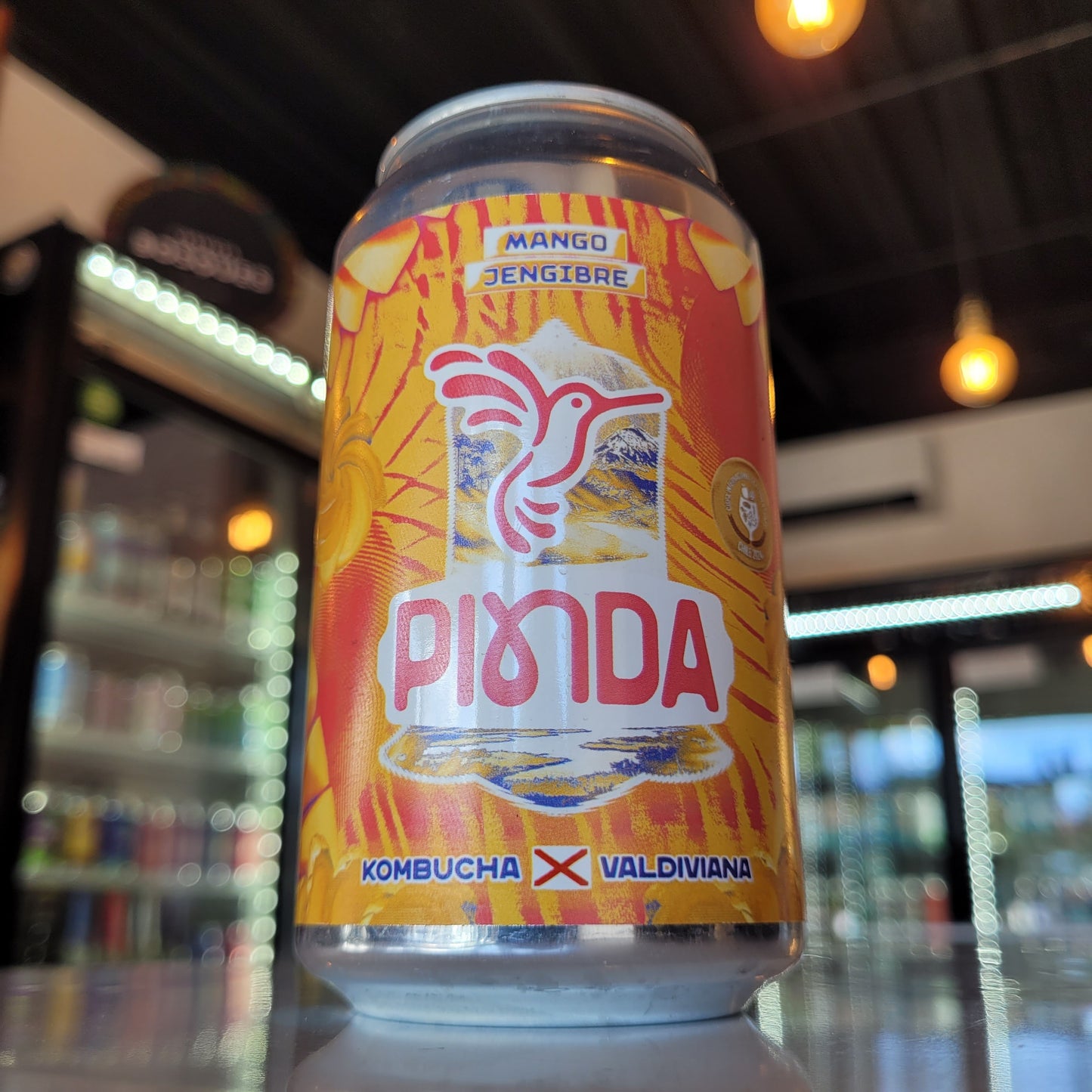 Foto de Pinda Mango Jengibre Kombucha Artesanal 330ml - Cerveza Artesanal en Puerto Cervecero, Puerto Varas