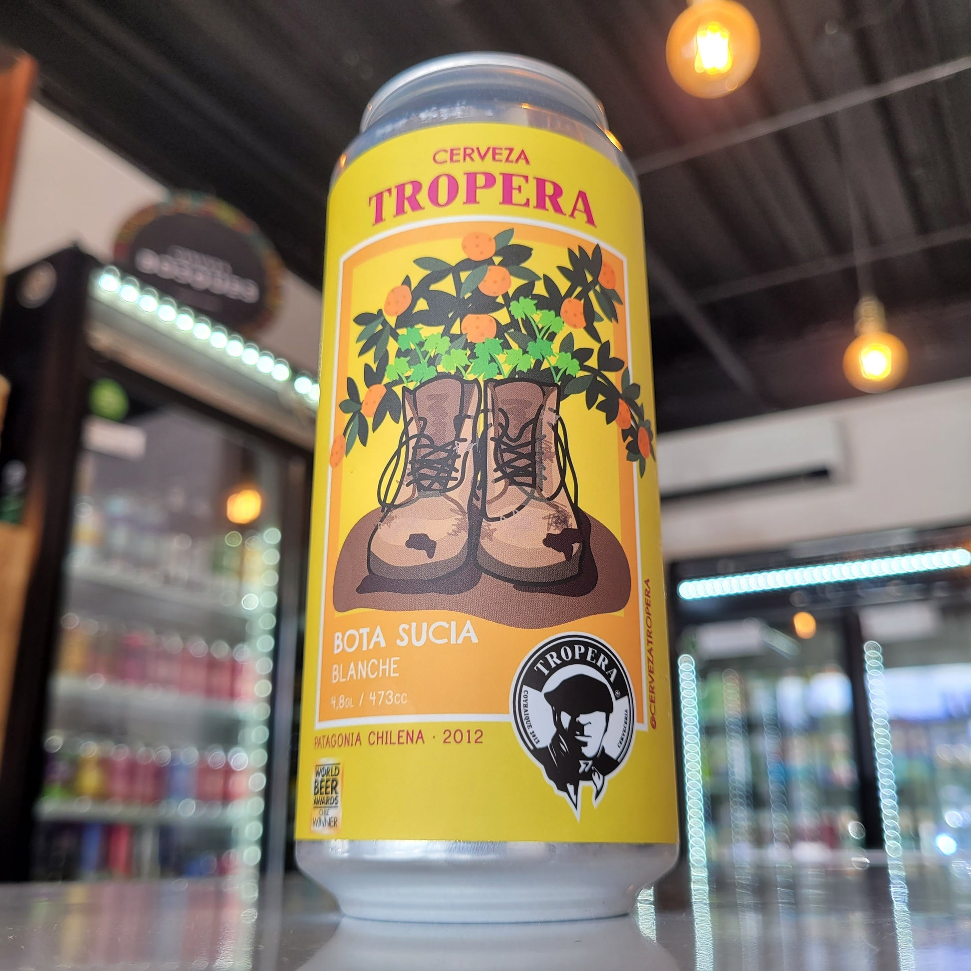 Foto de Cerveza Tropera Bota Sucia Blanche Lata 473ml - Cerveza Artesanal en Puerto Cervecero, Puerto Varas