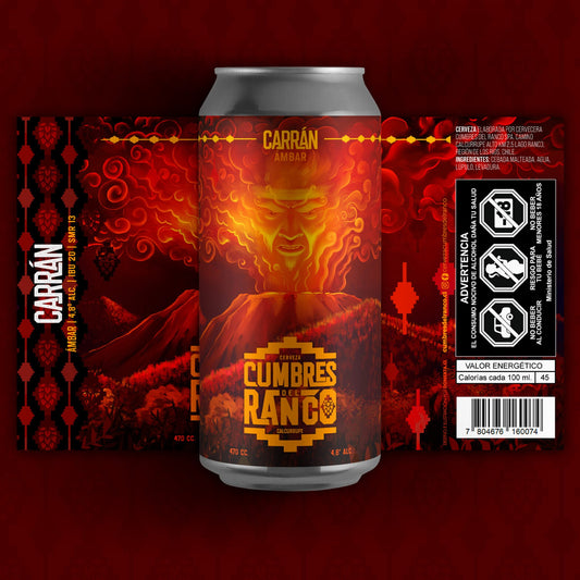 Cumbres del Ranco Carrán Ámbar Ale 473cc - Disponible en Puerto Cervecero, Puerto Varas