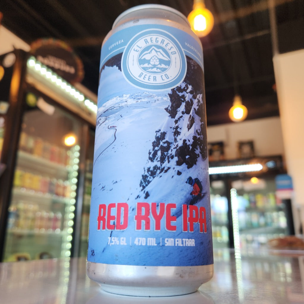Lata de cerveza artesanal El Regreso Red Rye IPA 470cc - Puerto Cervecero