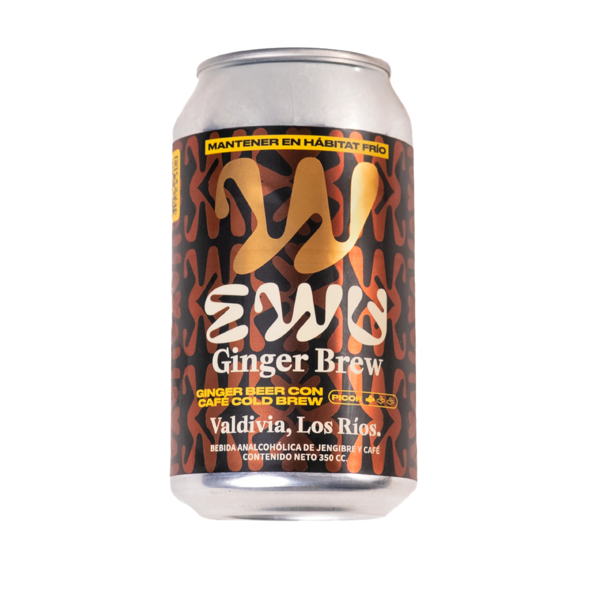 Ewu Ginger Brew Café Cold Brew 350cc - Disponible en Puerto Cervecero, Puerto Varas Chile.