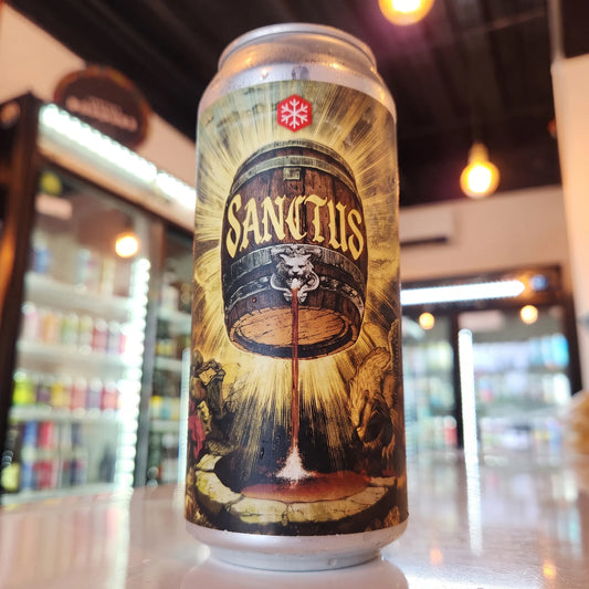 Cerveza artesanal chilena Granizo Sanctus Quadrupel BA 473cc. Compra online en Puerto Cervecero, Puerto Varas Chile.