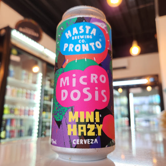 Foto de Hasta Pronto Microdosis Mini Hazy IPA 473ml - Cerveza Artesanal en Puerto Cervecero, Puerto Varas