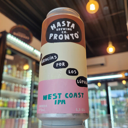Foto de Hasta Pronto ... y gracias por los lúpulos West Coast IPA 6.3% 473ml - Cerveza Artesanal en Puerto Cervecero, Puerto Varas