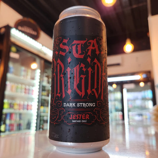Cerveza artesanal chilena Jester Sta. Brígida Dark Strong Ale 473cc. Compra online en Puerto Cervecero, Puerto Varas Chile.