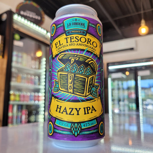 Foto de La Condená Cerveza El Tesoro Hazy IPA 473ml - Cerveza Artesanal en Puerto Cervecero, Puerto Varas