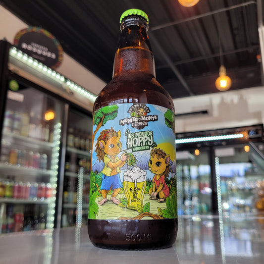 Foto de Monito del Monte Los Monitos Hoppy American IPA 6.6% 500ml - Cerveza Artesanal en Puerto Cervecero, Puerto Varas