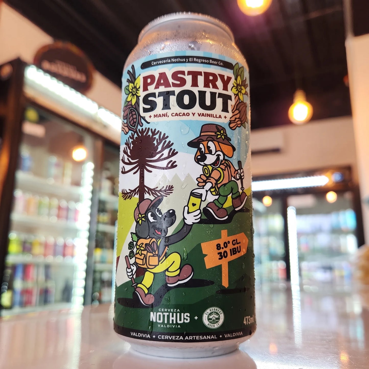 Cerveza artesanal chilena Nothus con El Regreso Pastry Stout 470cc. Compra online en Puerto Cervecero, Puerto Varas Chile.