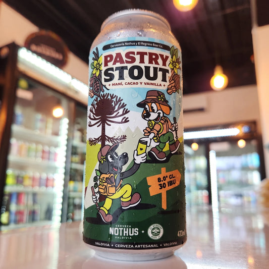 Cerveza artesanal chilena Nothus con El Regreso Pastry Stout 470cc. Compra online en Puerto Cervecero, Puerto Varas Chile.