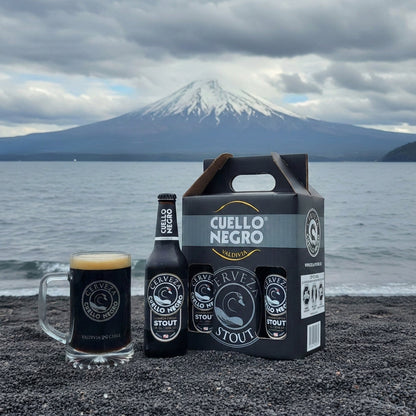 Pack 4 Cervezas Cuello Negro Mixto 330cc (2 Stout + 2 Ámbar) + Schop - Puerto Cervecero