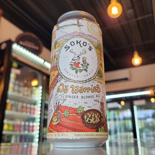 Foto de Soko's No Worries Ginger Blonde Ale 473ml - Cerveza Artesanal en Puerto Cervecero, Puerto Varas