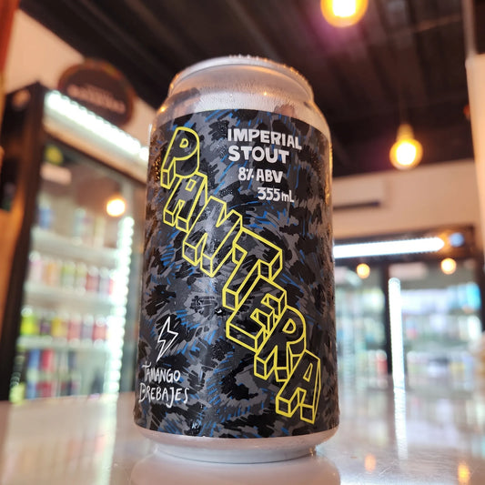 Cerveza artesanal chilena Tamango Pantera Imperial Stout 355cc. Compra online en Puerto Cervecero, Puerto Varas Chile.