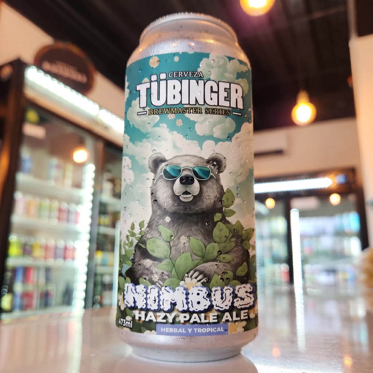 Cerveza artesanal chilena Tübinger Nimbus en formato lata de 470cc. Estilo Hazy Pale Ale. Compra online en Puerto Cervecero, Puerto Varas Chile.
