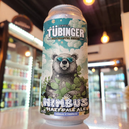 Cerveza artesanal chilena Tübinger Nimbus en formato lata de 470cc. Estilo Hazy Pale Ale. Compra online en Puerto Cervecero, Puerto Varas Chile.