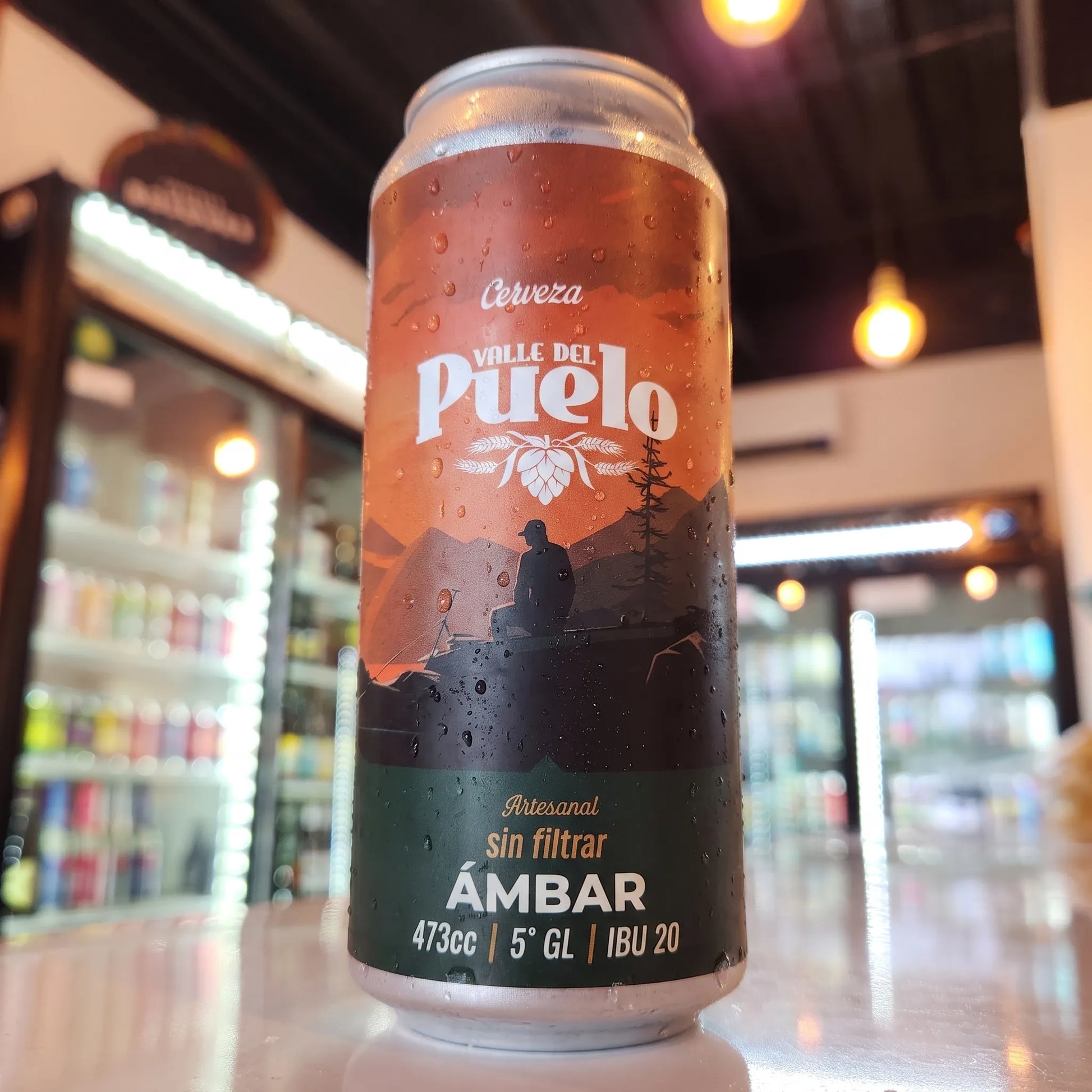 Cerveza artesanal chilena Valle del Puelo Ámbar 473cc. Compra online en Puerto Cervecero, Puerto Varas Chile.